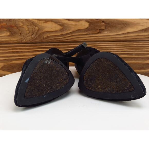 BCBG Size 8 D'Orsay Heel Black Fabric M Width Paris - Picture 9 of 10